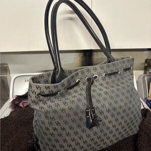 Dooney & Bourke Black and Gray Monogram Laptop Bag